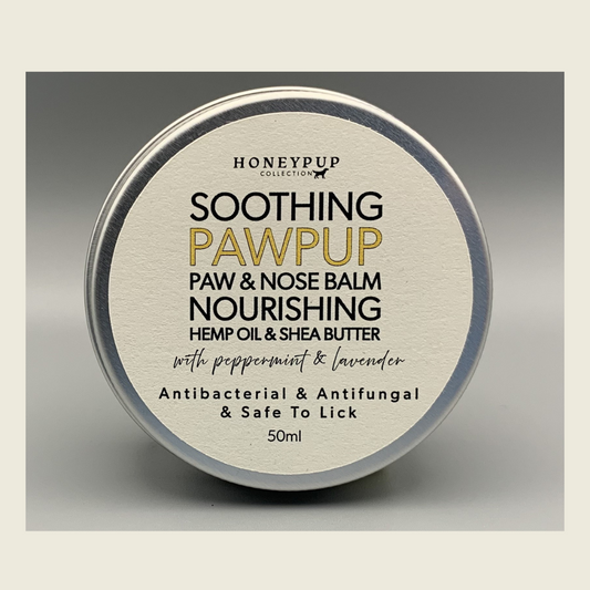 paw and nose balm for dogs, natural paw and nose balm for dogs, protects paws and noses, perfect dog balm, honeypup collection